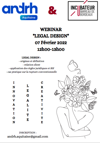 ATELIER LEGAL DESIGN DE L'INCUBATEUR DU BARREAU DE BORDEAUX POUR L'ASSOCIATION DES DRH REGION NOUVELLE AQUITAINE