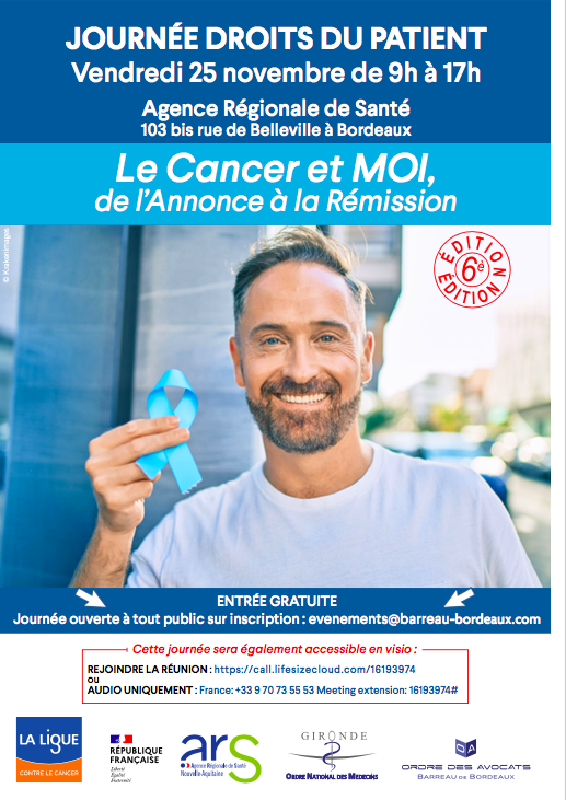 JOURNÉE DROITS DU PATIENT 25 NOVEMBRE DANS LES LOCAUX DE L'ARS NOUVELLE AQUITAINE