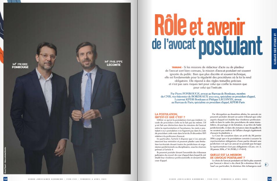 Dans les échos judiciaires du 5 avril 2024