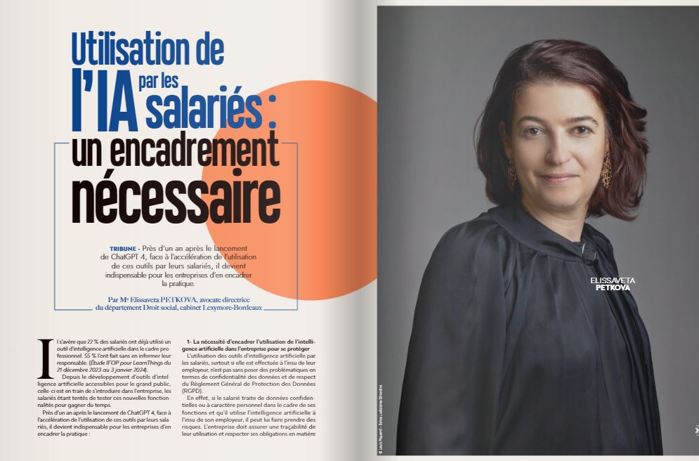 Dans les Echos Judiciaires du 1er mars 2024